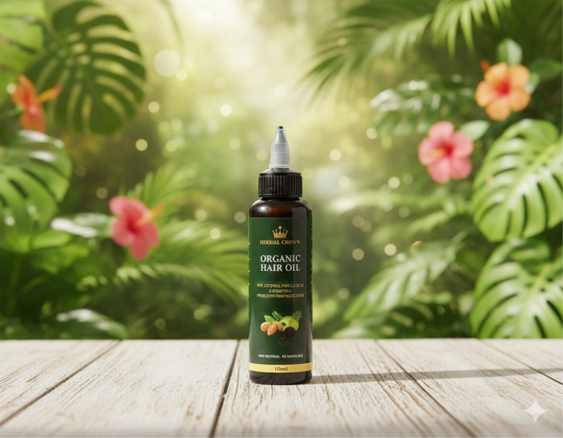 Herbal Crown Organic Hair Oil – For Strong, Thick & Long Hair